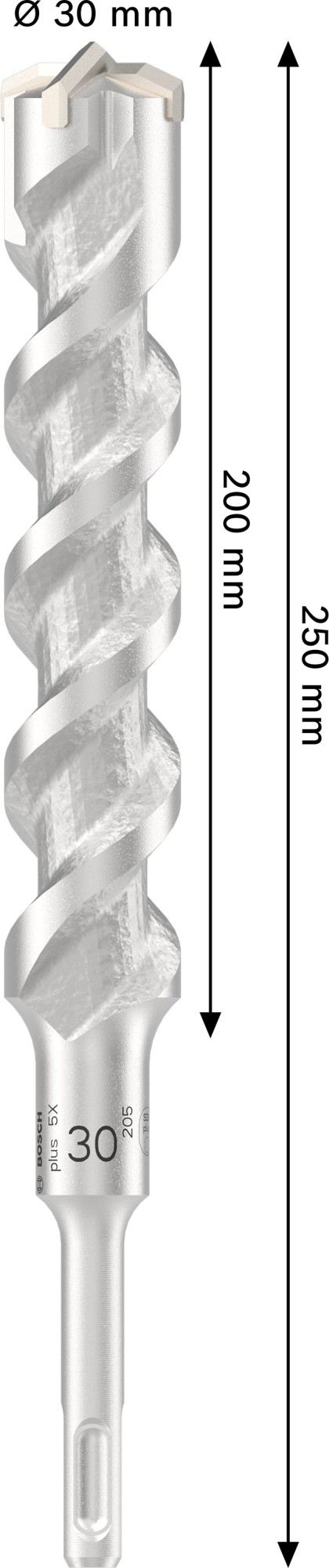 Broca para martillo PRO SDS plus-5X, 30 x 200 x 250 mm