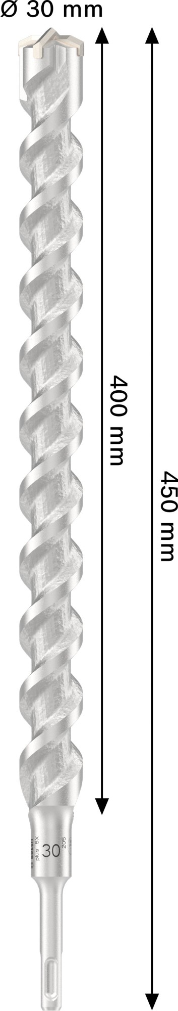 Broca para martillo PRO SDS plus-5X, 30 x 400 x 450 mm