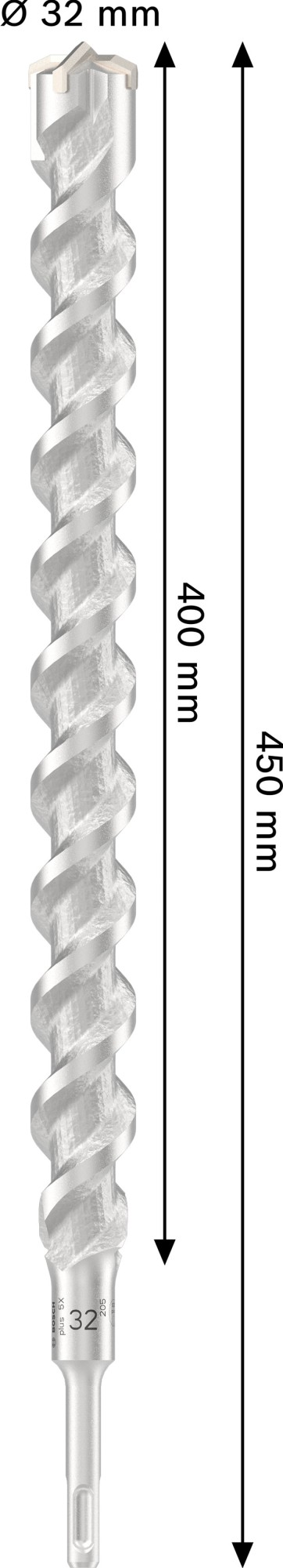 Broca para martillo PRO SDS plus-5X, 32 x 400 x 450 mm