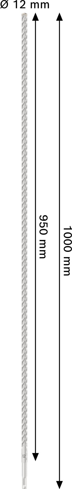 Broca para martillo PRO SDS plus-5X, 12 x 950 x 1.000 mm