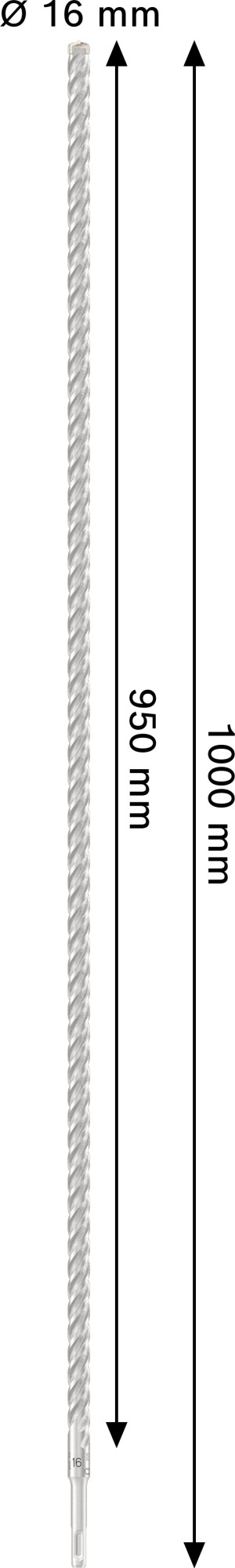 Broca para martillo PRO SDS plus-5X, 16 x 950 x 1000 mm
