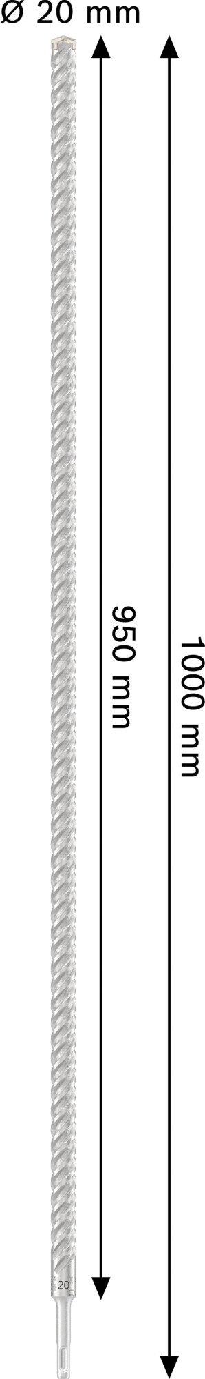 Broca para martillo PRO SDS plus-5X, 20 x 950 x 1.000 mm