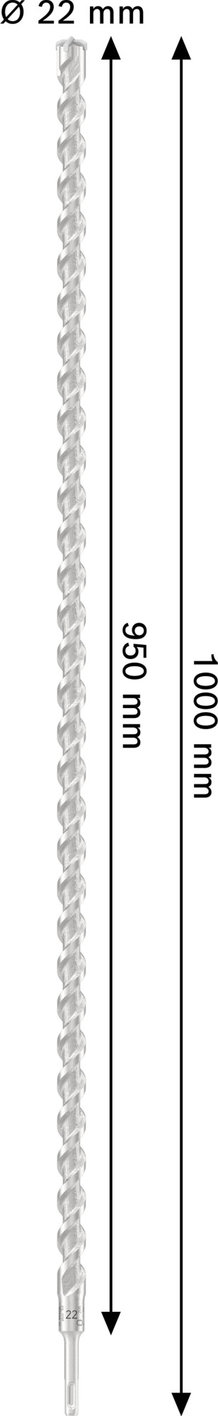 Broca para martillo PRO SDS plus-5X, 22 x 950 x 1.000 mm