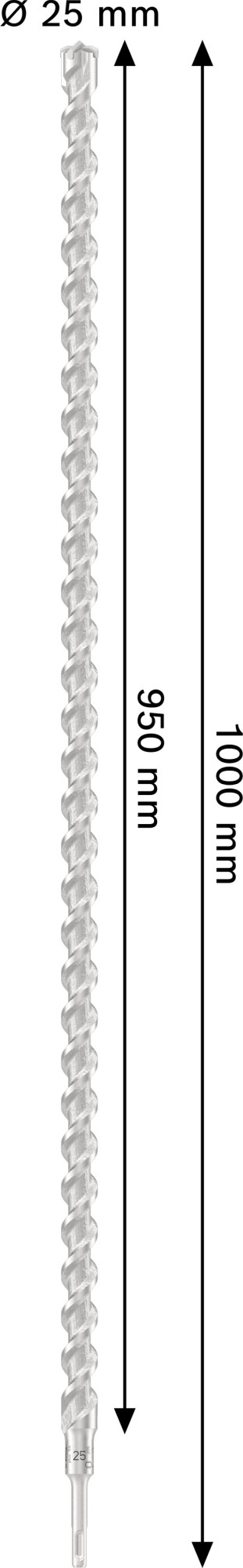 Broca para martillo PRO SDS plus-5X, 25 x 950 x 1.000 mm