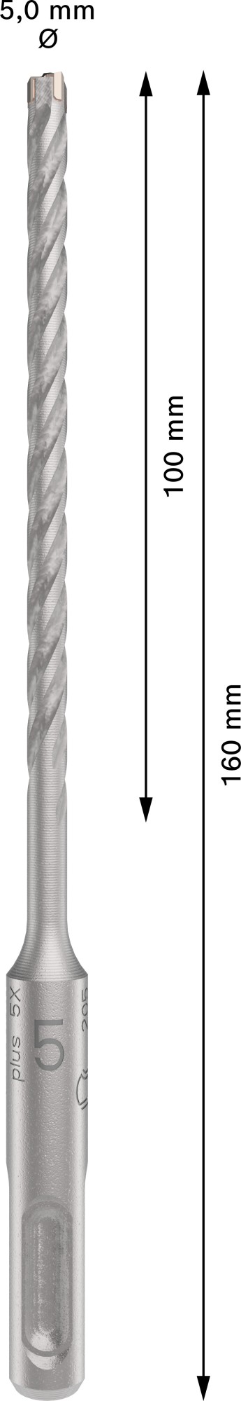 Broca para martillo PRO SDS plus-5X, 5 x 100 x 160 mm