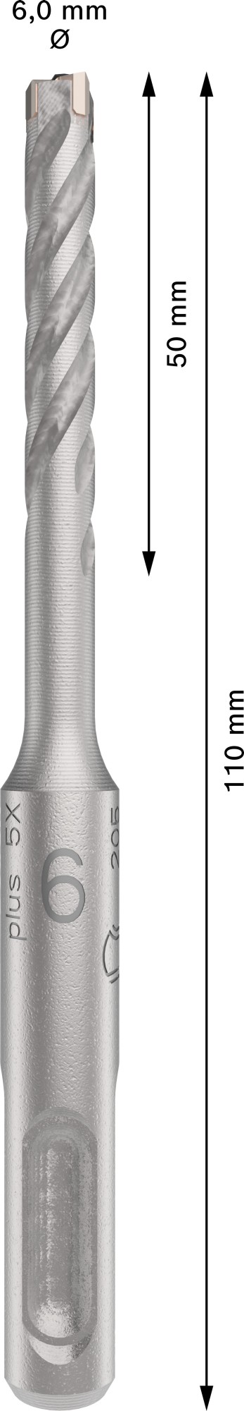 Broca para martillo PRO SDS plus-5X, 6 x 50 x 110 mm