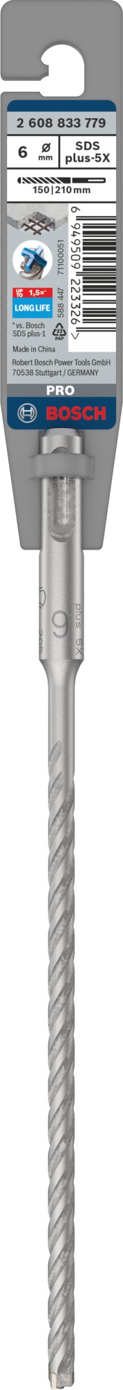 Broca para martillo PRO SDS plus-5X, 6 x 150 x 210 mm