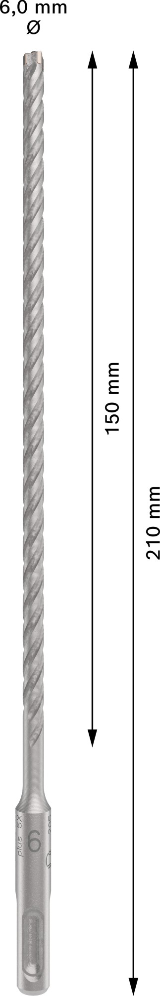 Broca para martillo PRO SDS plus-5X, 6 x 200 x 260 mm