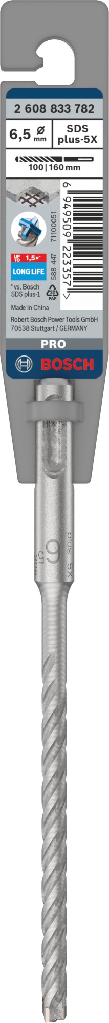 Broca para martillo PRO SDS plus-5X, 6,5 x 100 x 160 mm