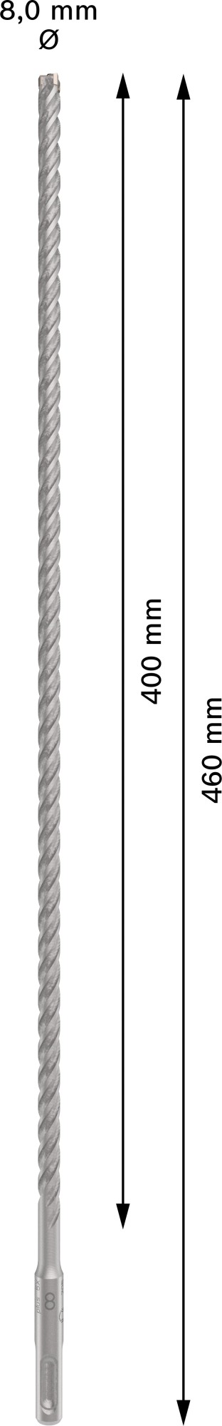 Broca para martillo PRO SDS plus-5X, 8 x 400 x 460 mm
