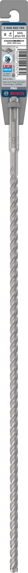 Broca para martillo PRO SDS plus-5X, 8 x 400 x 460 mm