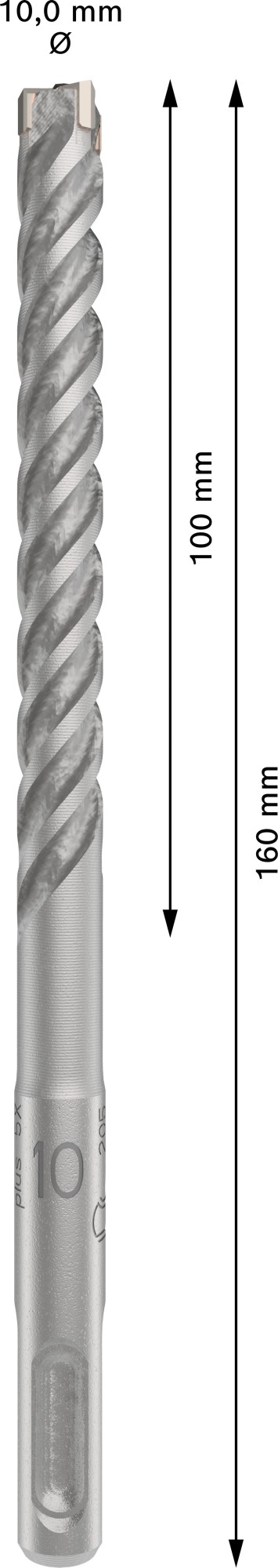 Broca para martillo PRO SDS plus-5X, 10 x 100 x 160 mm