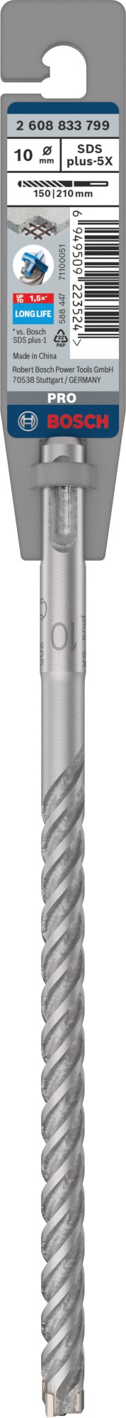 Broca para martillo PRO SDS plus-5X, 10 x 150 x 210 mm