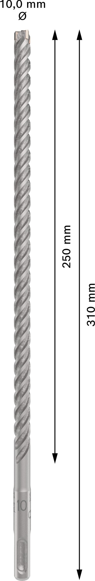Broca para martillo PRO SDS plus-5X, 10 x 250 x 310 mm