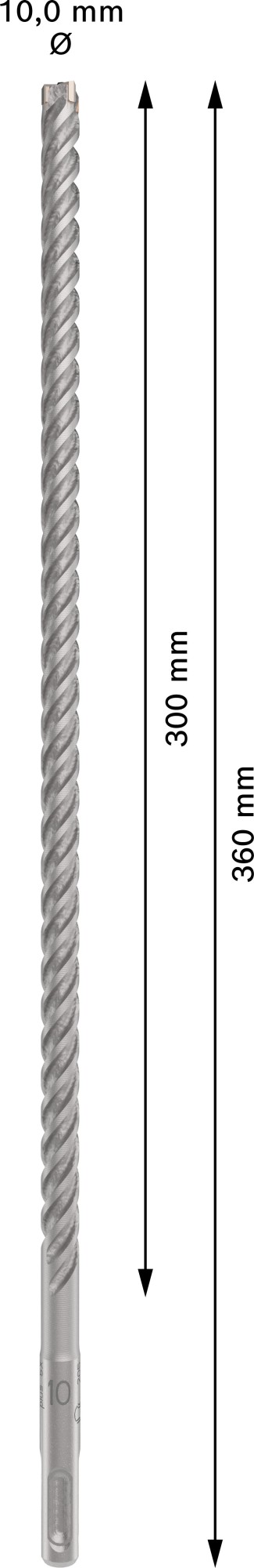 Broca para martillo PRO SDS plus-5X, 10 x 300 x 360 mm