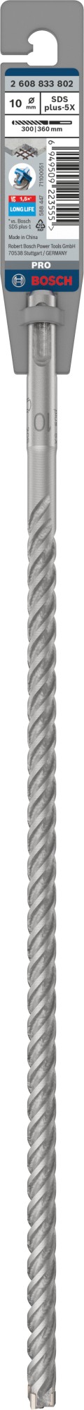 Broca para martillo PRO SDS plus-5X, 10 x 300 x 360 mm