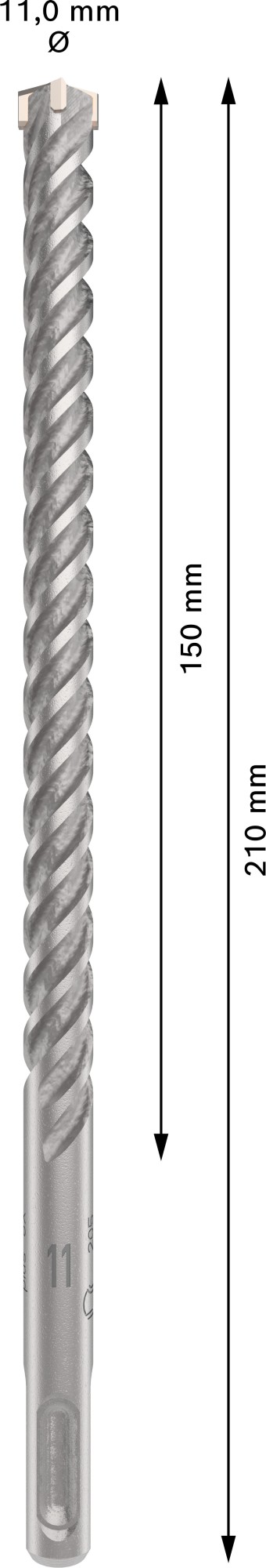 Broca para martillo PRO SDS plus-5X, 11 x 150 x 210 mm