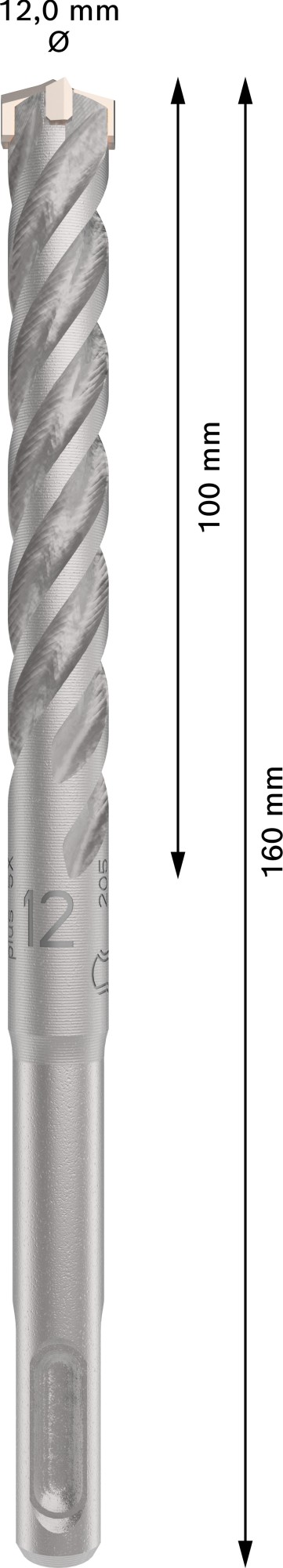 Broca para martillo PRO SDS plus-5X, 12 x 100 x 160 mm