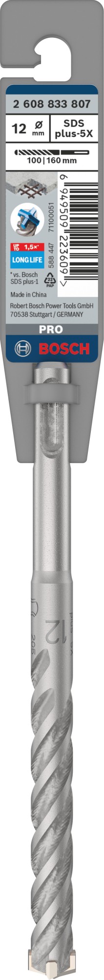 Broca para martillo PRO SDS plus-5X, 12 x 100 x 160 mm