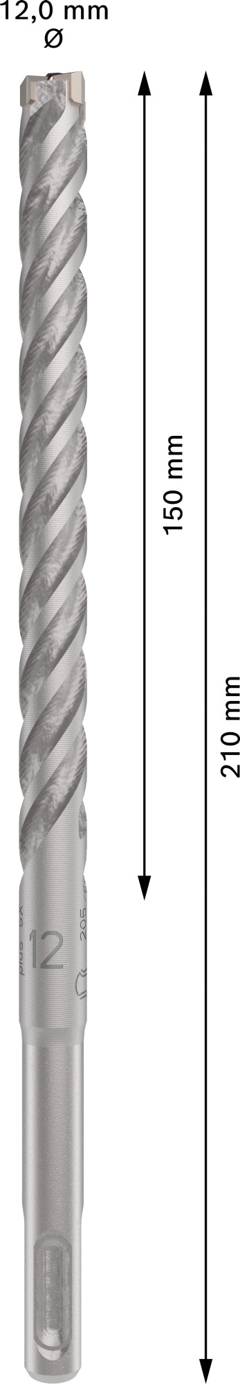 Broca para martillo PRO SDS plus-5X, 12 x 150 x 210 mm