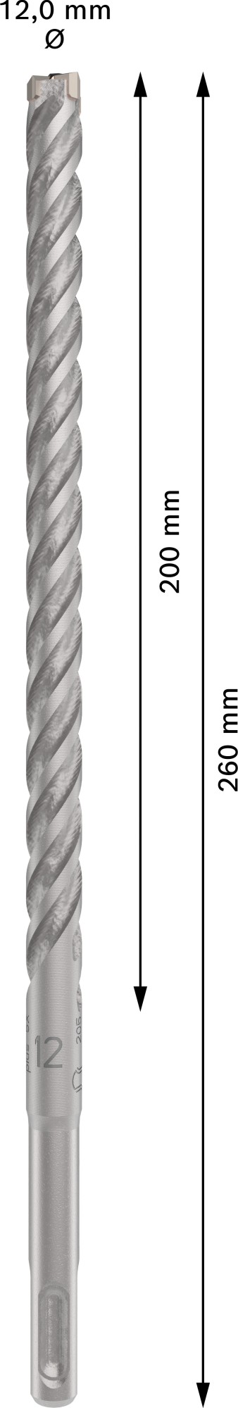 Broca para martillo PRO SDS plus-5X, 12 x 200 x 260 mm