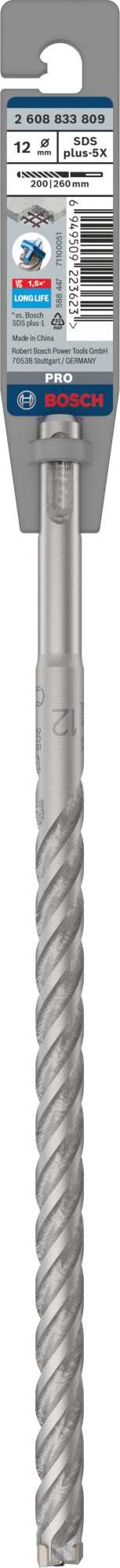 Broca para martillo PRO SDS plus-5X, 12 x 200 x 260 mm
