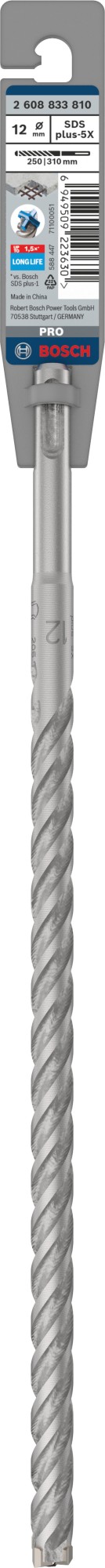 Broca para martillo PRO SDS plus-5X, 12 x 250 x 310 mm