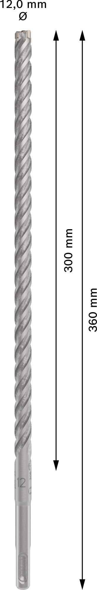 Broca para martillo PRO SDS plus-5X, 12 x 300 x 360 mm