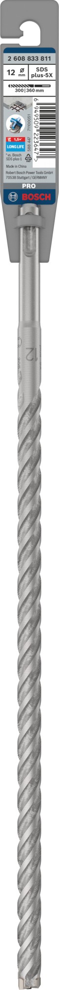 Broca para martillo PRO SDS plus-5X, 12 x 300 x 360 mm