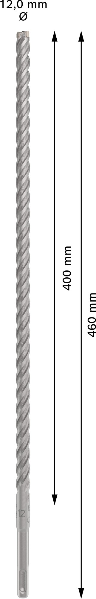 Broca para martillo PRO SDS plus-5X, 12 x 400 x 460 mm