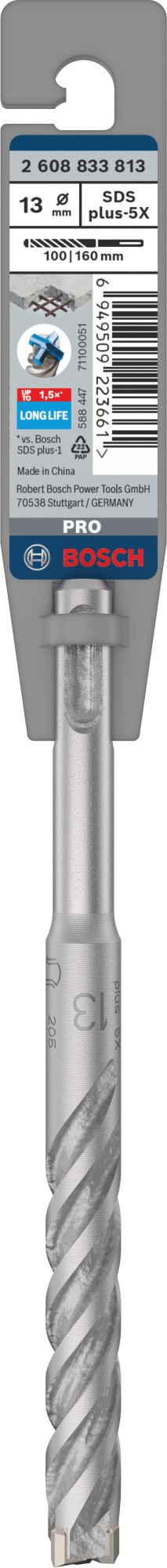 Broca para martillo PRO SDS plus-5X, 13 x 100 x 160 mm