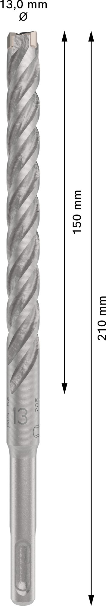 Broca para martillo PRO SDS plus-5X, 13 x 150 x 210 mm