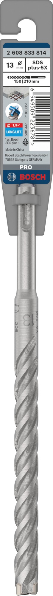 Broca para martillo PRO SDS plus-5X, 13 x 150 x 210 mm