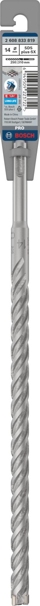 Broca para martillo PRO SDS plus-5X, 14 x 250 x 310 mm