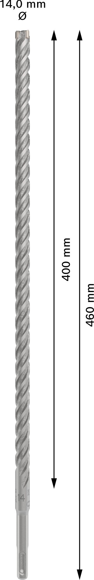 Broca para martillo PRO SDS plus-5X, 14 x 400 x 460 mm