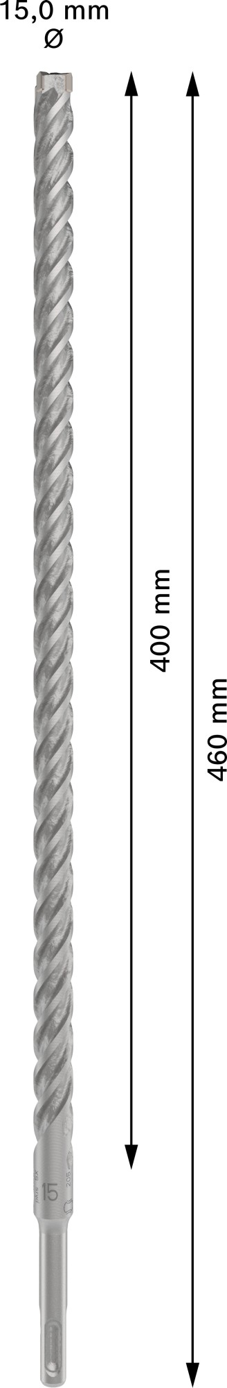 Broca para martillo PRO SDS plus-5X, 15 x 400 x 460 mm