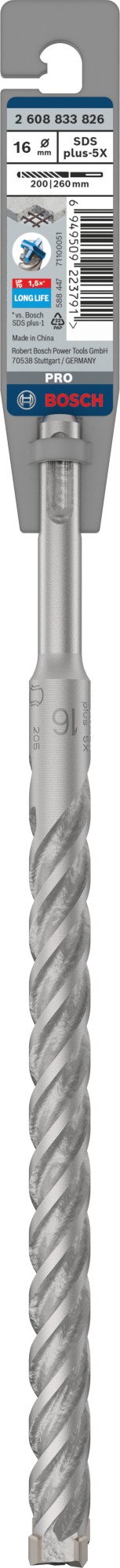 Broca para martillo PRO SDS plus-5X, 16 x 200 x 260 mm