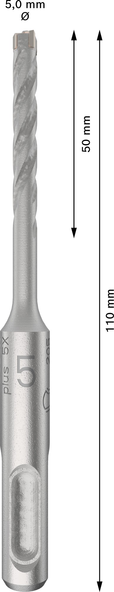 Broca para martillo PRO SDS plus-5X, 5 x 50 x 110 mm, 10 uds.