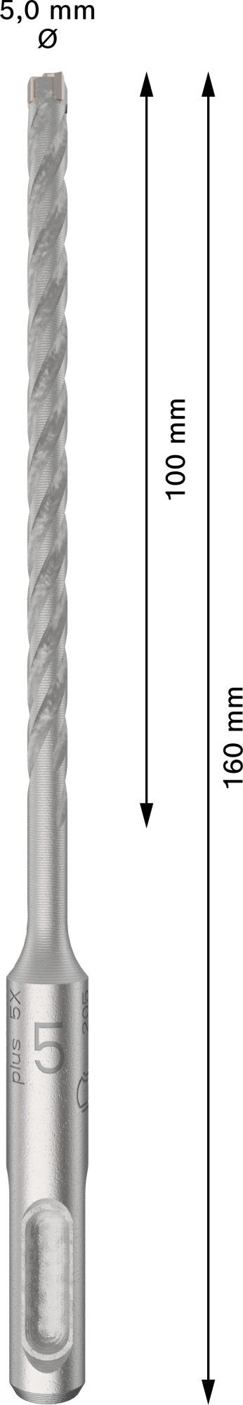 Broca para martillo PRO SDS plus-5X, 5 x 100 x 160 mm, 10 uds.