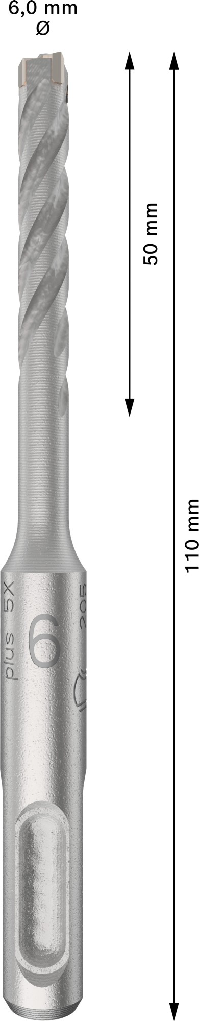 Broca para martillo PRO SDS plus-5X, 6 x 50 x 110 mm, 10 uds.