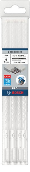 Broca para martillo PRO SDS plus-5X, 6 x 150 x 210 mm, 10 uds.