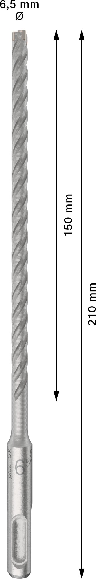 Broca para martillo PRO SDS plus-5X, 6,5 x 150 x 210 mm, 10 uds.