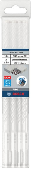 Broca para martillo PRO SDS plus-5X, 8 x 150 x 210 mm, 10 uds.