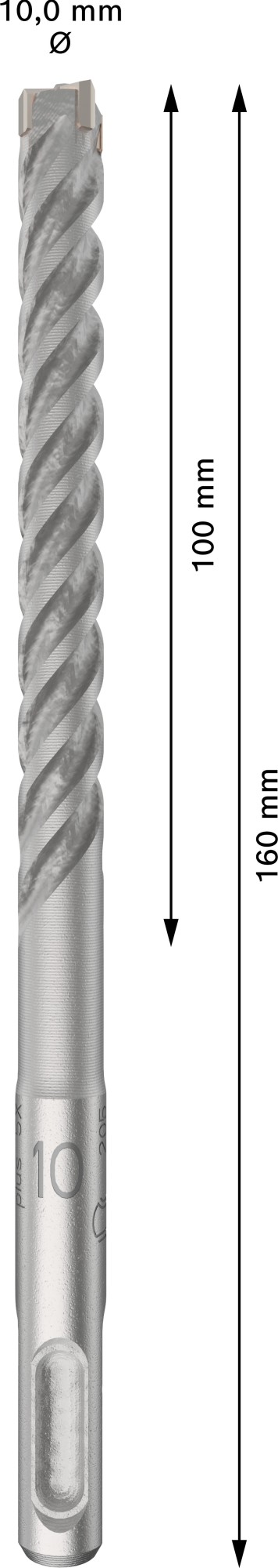Broca para martillo PRO SDS plus-5X, 10 x 100 x 160 mm, 10 uds.