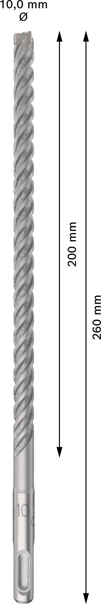 Broca para martillo PRO SDS plus-5X, 10 x 200 x 260 mm, 10 uds.