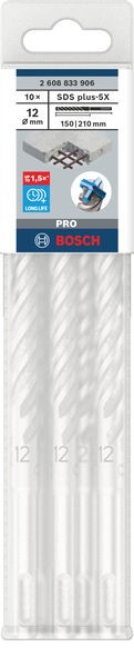 Broca para martillo PRO SDS plus-5X, 12 x 150 x 210 mm, 10 uds.