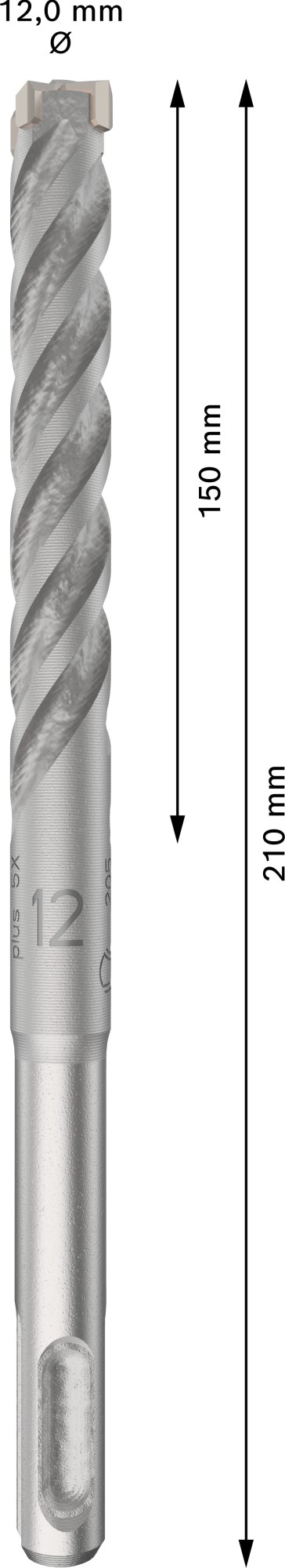 Broca para martillo PRO SDS plus-5X, 12 x 150 x 210 mm, 10 uds.