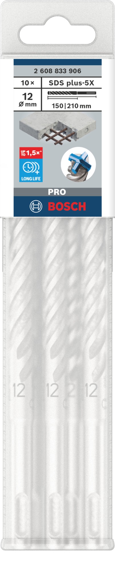 Broca para martillo PRO SDS plus-5X, 12 x 150 x 210 mm, 10 uds.