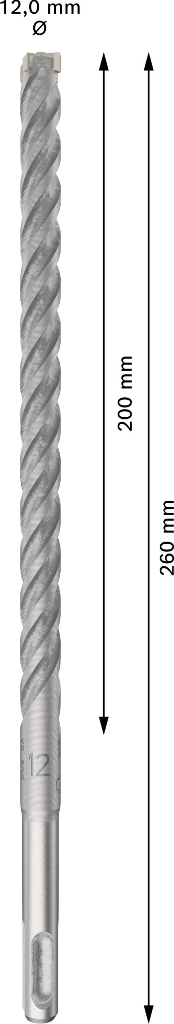 Broca para martillo PRO SDS plus-5X, 12 x 200 x 260 mm, 10 uds.