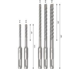 Set de brocas para martillo PRO SDS plus-5X, 5/6/6/8/10 mm, 5 uds.